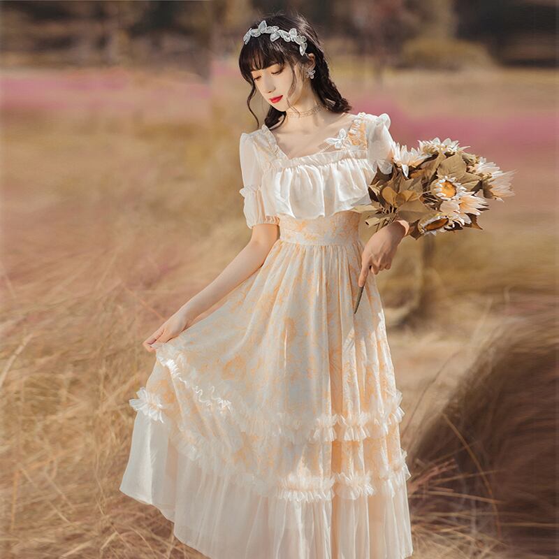 vintage ヴィンテージ ドレス ワンピース ハンドメイド ♥ ヴィンテージドレス サマースタイル 大人ガーリー スウィート
