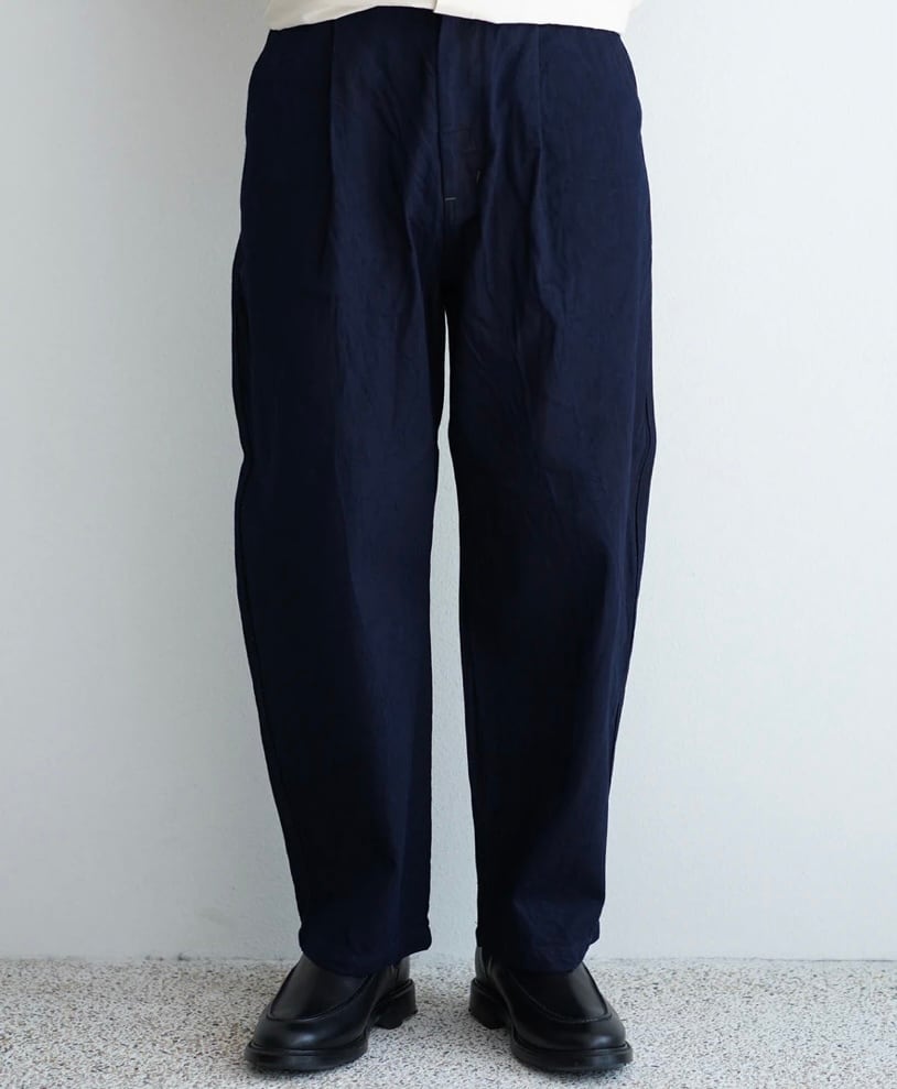 STILL BY HAND ワイド　タックデニムパンツ　DN03261 STILL BY HAND タックデニム ダークネイビー / DN03261 新作 即日発送