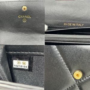 ✨極美品✨CHANEL 19 ディズヌフ ラムスキン フラップ 長財布 黒