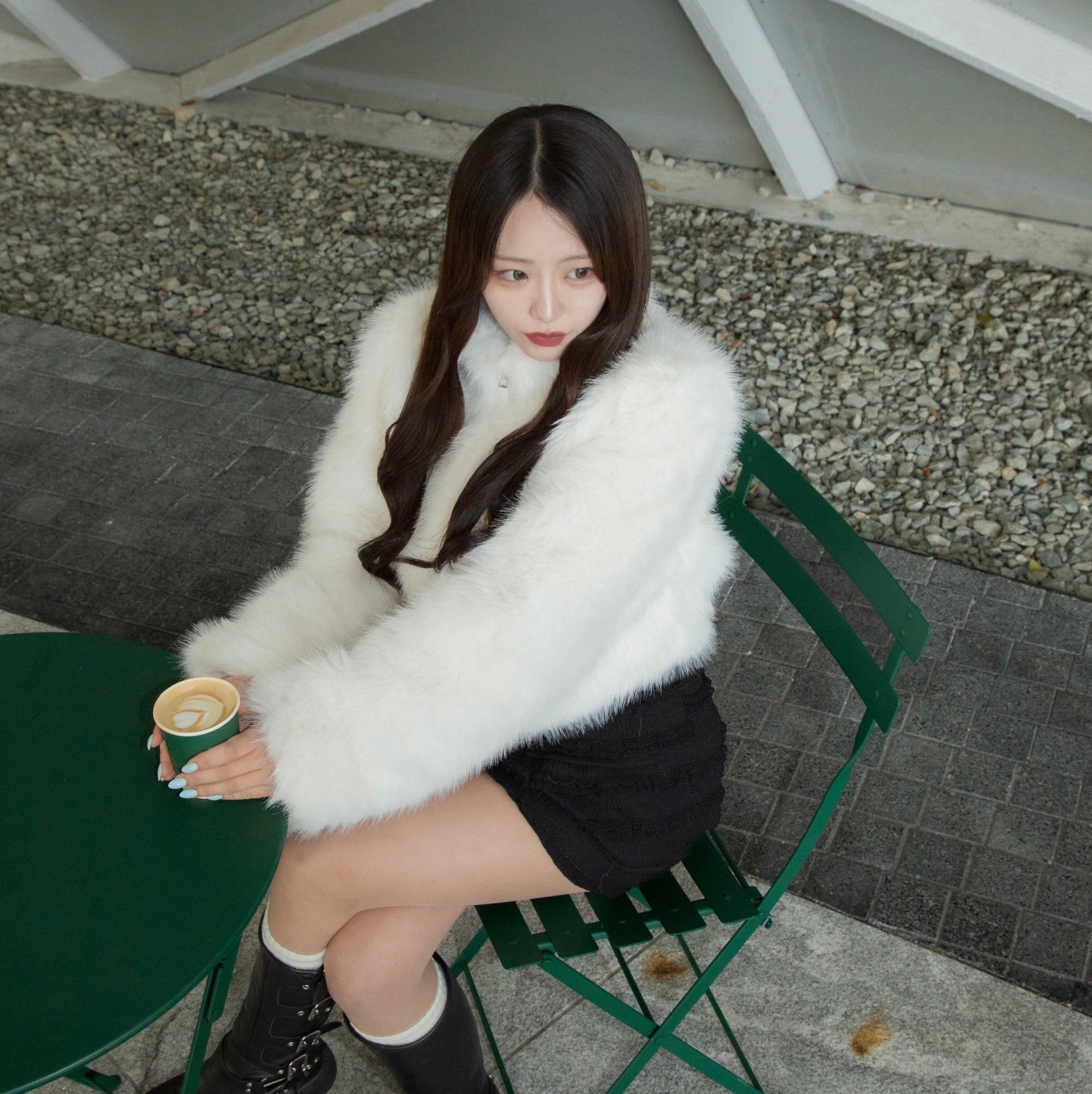 プードルファータッチボタンコート | lala_official