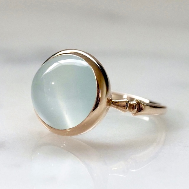 Aquamarine cat's eye ring / K10YG