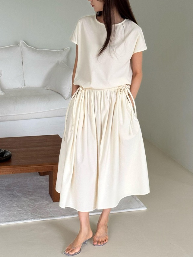 Side Drawstring Gathered Long Dress