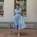 デニムワンピース 袖ロールアップ シャツワンピース ロング丈 ロングワンピ ウエストマーク ワンピース Aライン シャツワンピ 大きいサイズ デニムワンピース 袖ロールアップ シャツワンピース