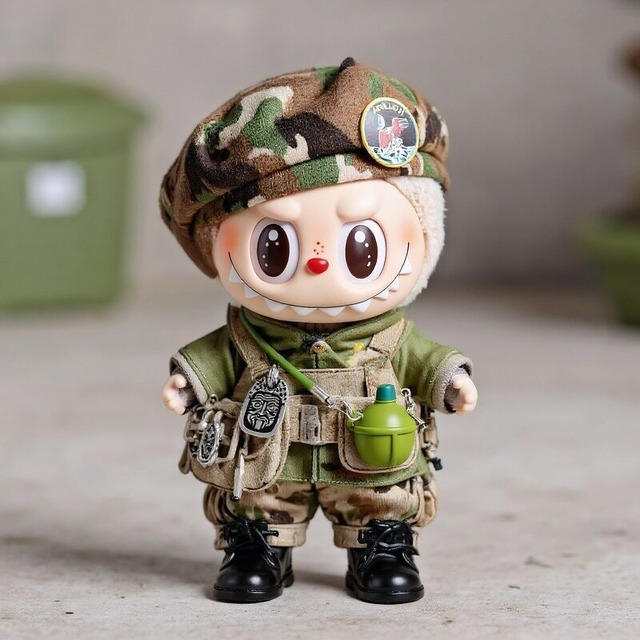 勇敢でかっこいい兵士コーデ！the monstersが兵隊さんに変身！17cmサイズ ミリタリーフルセット 靴＆水筒完備 かわいいのに勇敢でかっこいい♡ コレクションに