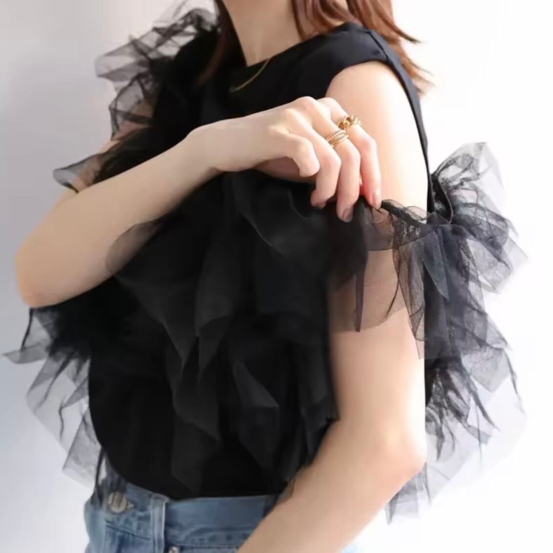 frills tulle 3way tops