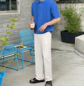 【BB81】Knit Half Shirt