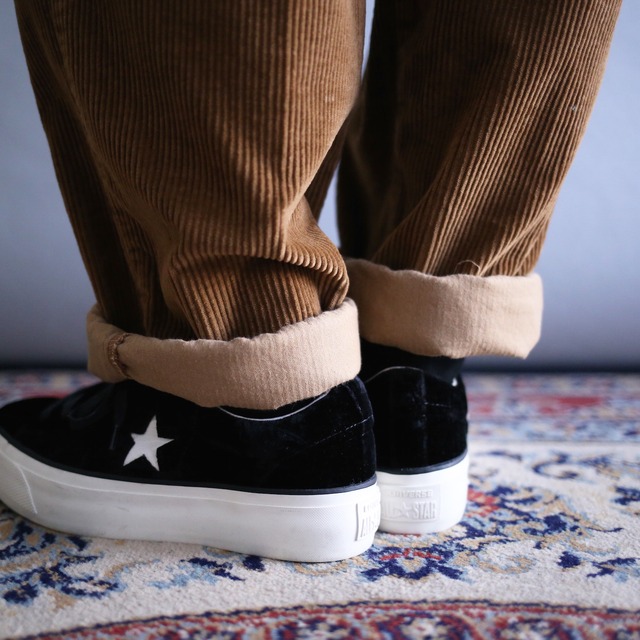 "OLD GAP" 2-tuck tapered silhouette brown wide corduroy pants