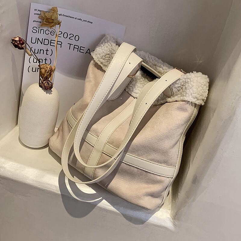 オータムウィンタースウェードレッドスタンダード レトロ 秋物 冬物 トートバッグ 手作りハンドバック56139042473