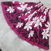 フラダンス 衣装 パウスカート アロハスタンダード パープル系 ALOHA STANDARDS 日本製 シングル ティアレ柄 かわいい 華やか 鮮やか 明るい ハワイアン アロハ ハワイアンプリント フラ ダンス レッスン 練習 花柄 練習着