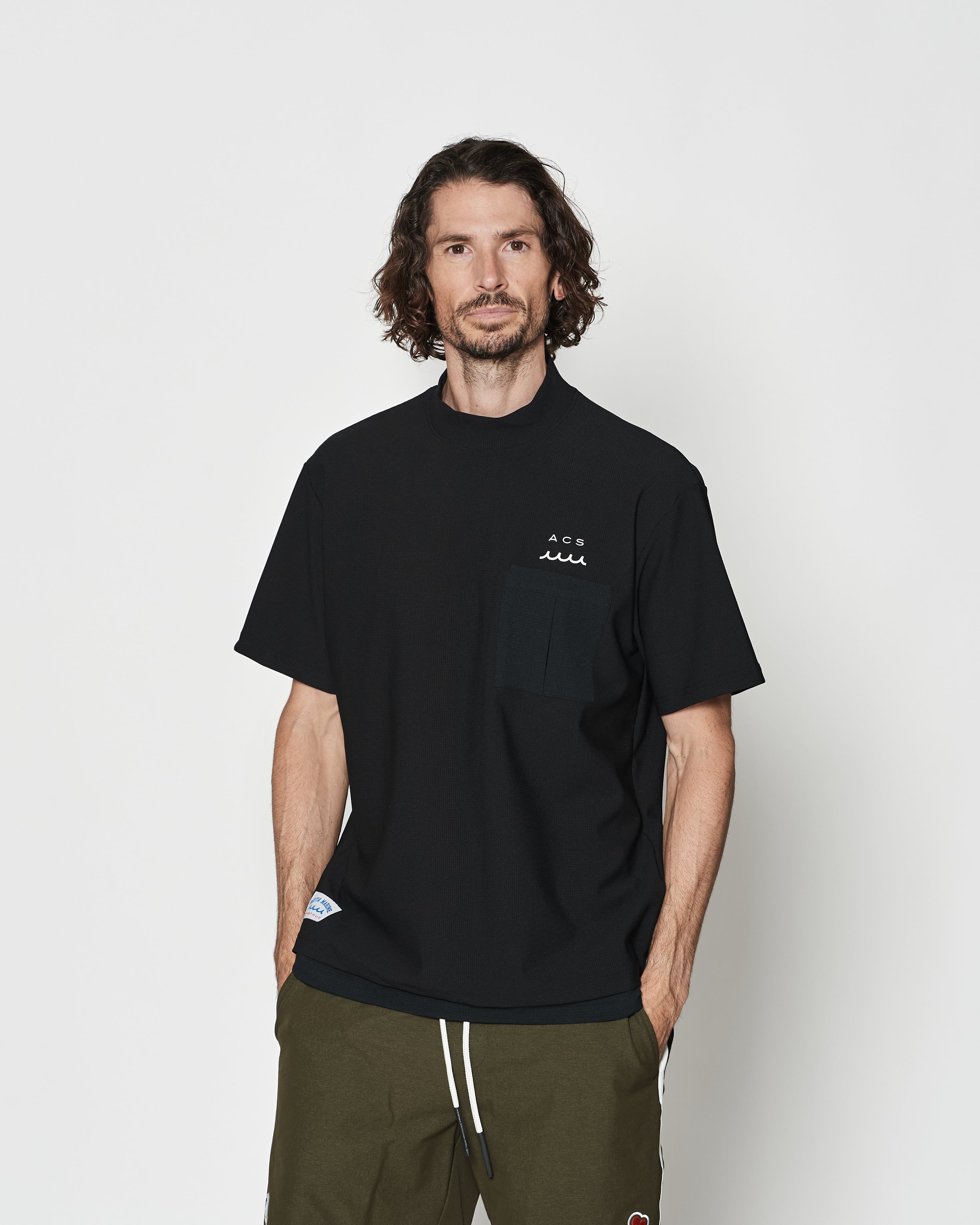 muta MARINE × ACANTHUS メッシュモックネックTシャツ | ACANTHUS