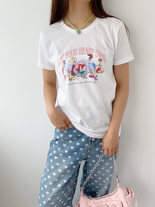 リトルマーメイド/アリエル/Tシャツ/ホワイト/CHDYST2407-04