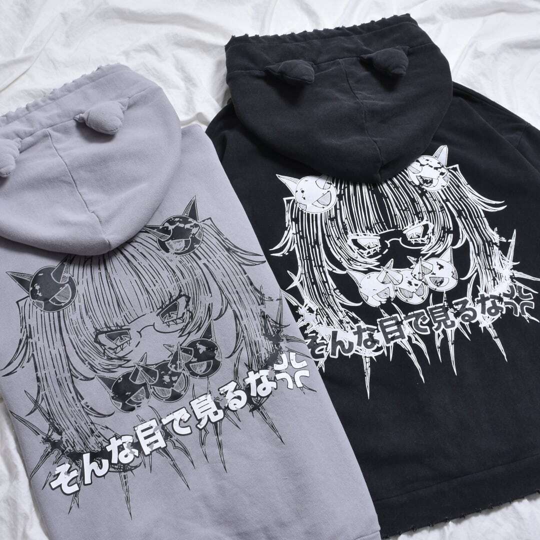 2/26新着】ネコ耳スパイクGIRL ピグメントZIPパーカー 2/26新着】ネコ耳スパイクGIRL ピグメントZIPパーカー