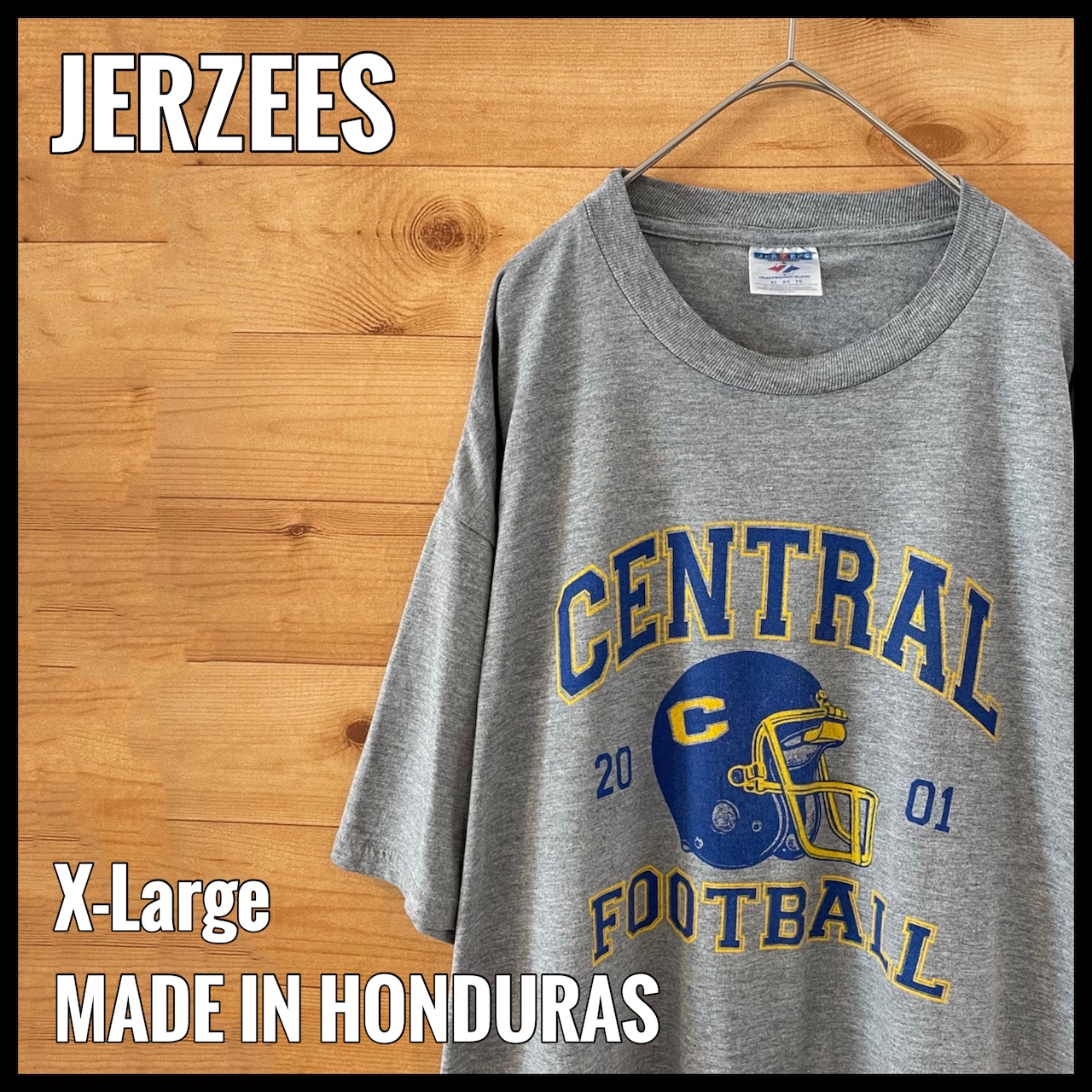 【JERZEES】フットボール アーチロゴ CENTRAL FOOTBALL プリントTシャツ XL ビッグサイズ US古着