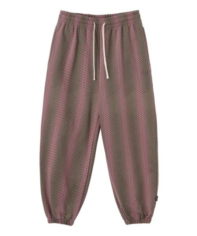 [SCULPTOR] Irregular Stripe Jogger Pants Berry/Khaki