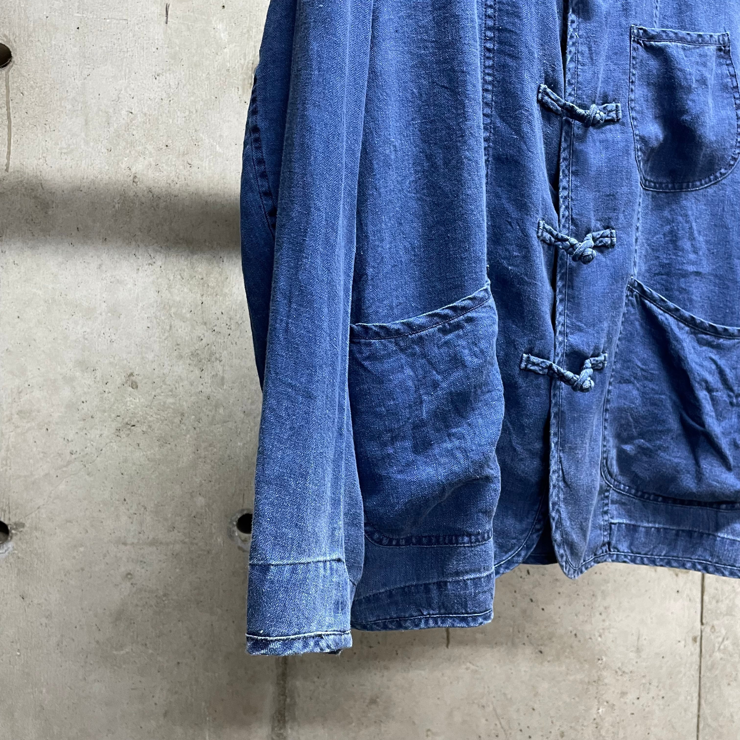 Porter Classic】INDIGO LINEN CHINESE JACKET_BLUE | marfa store