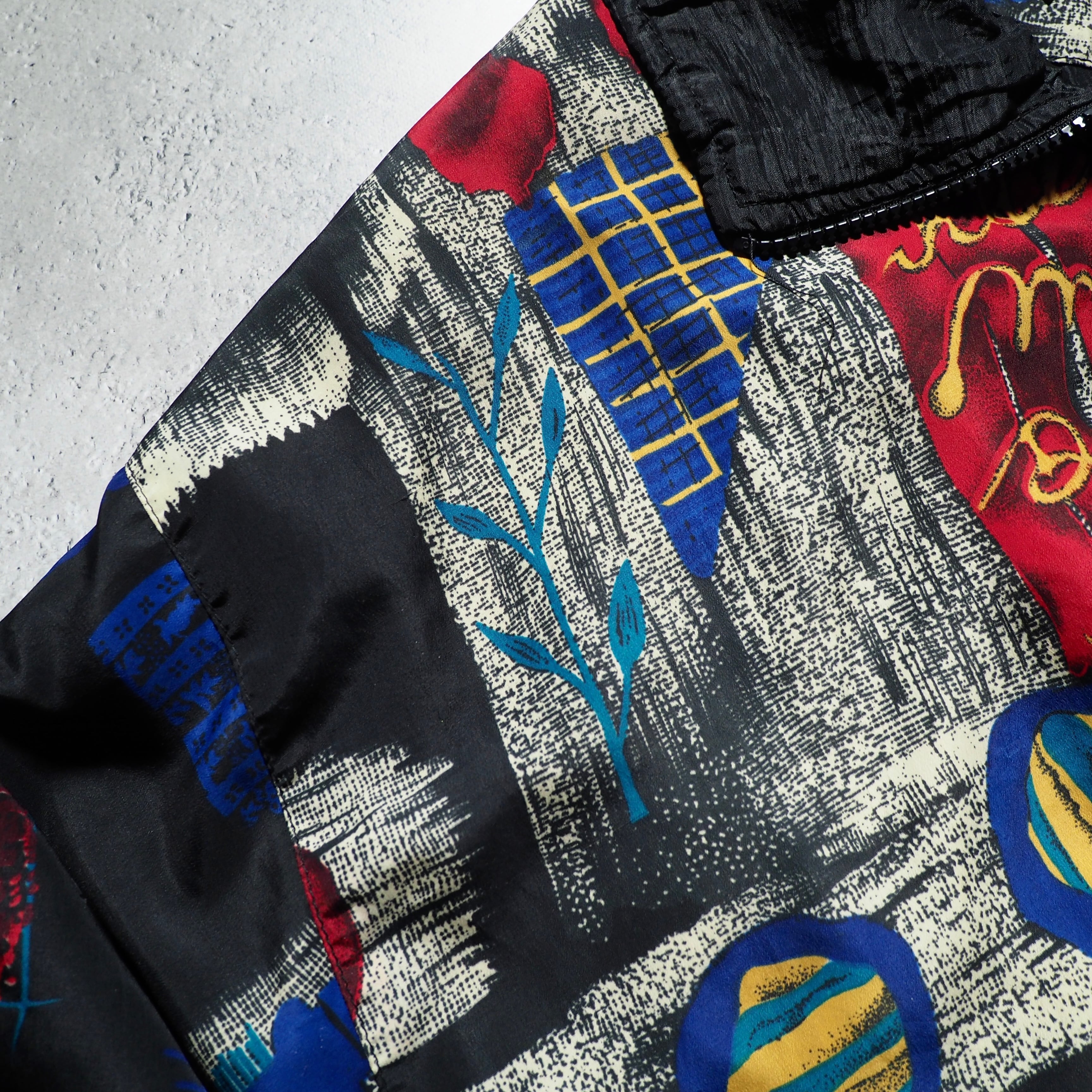 1990s Beautiful modern Art full pattern Design vintage Blouson