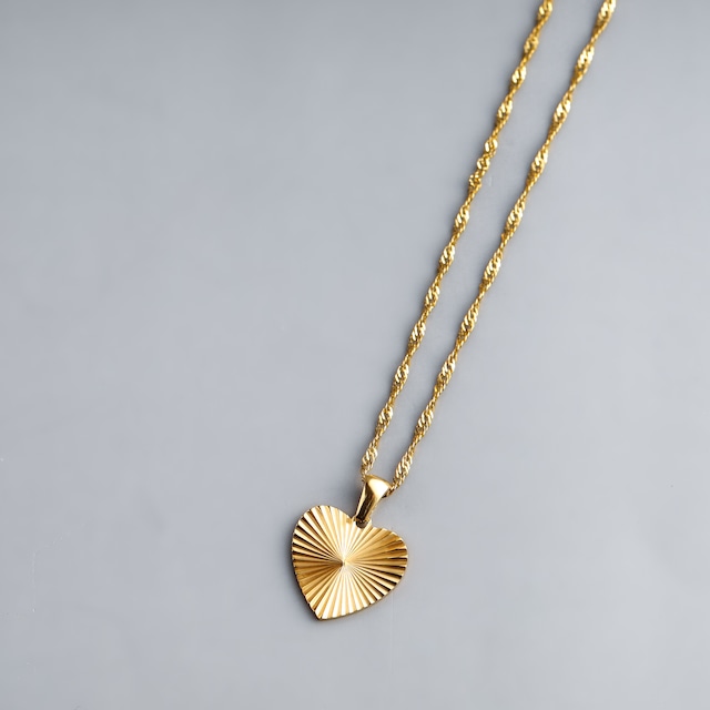 316L stripe heart necklace #n74