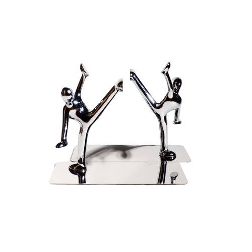karate pose human shaped stainless steel bookend