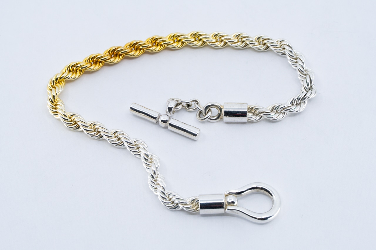 BN-108 orseshoe Rope Chain Bracelet(Large)( 24K Gradient Gold Plated)