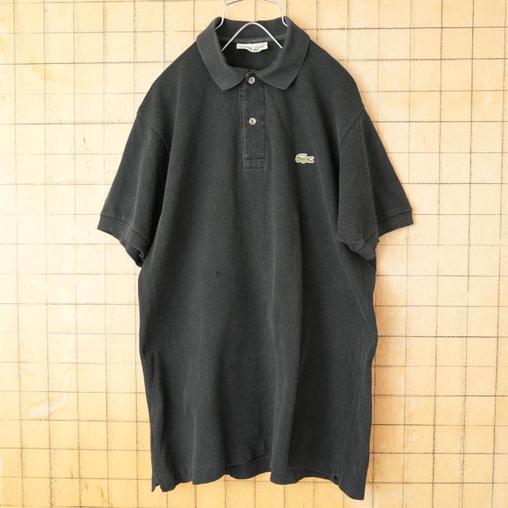ラコステ　フランス製　80s ブラック ポロシャツ 70s 80s フランス製 フレンチラコステ Lacoste ポロシャツ ブラック