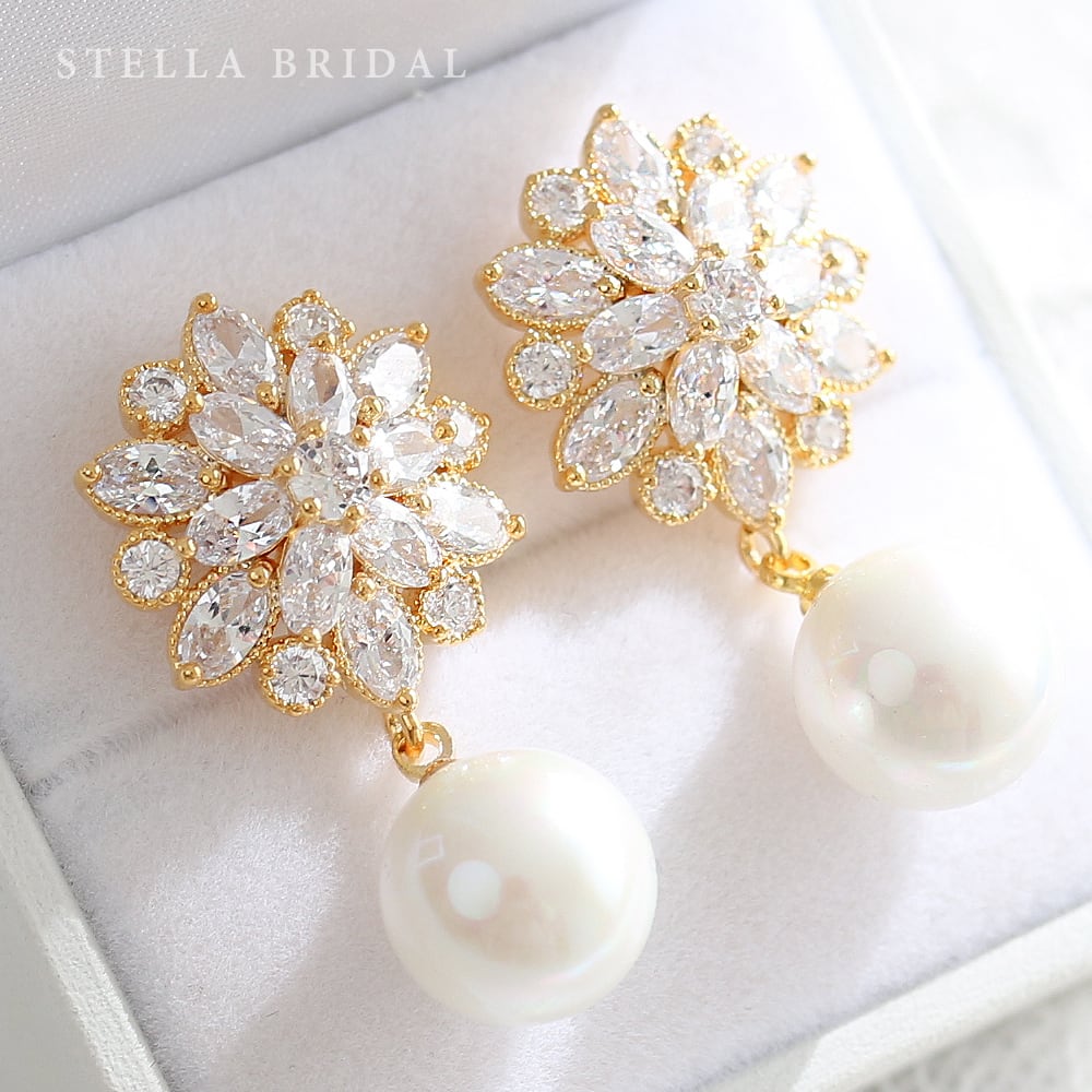 STELLA BRIDAL キュービックジルコニア　イヤリング