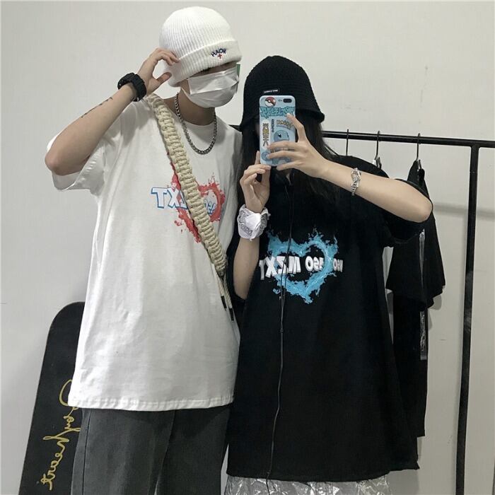 スタイルサマーTシャツ レディースプリントルーズ ストリート 大きめサイズ 夏物 ケッペル34113233481