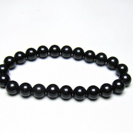 シュンガイト ブレスレット 8mm 一点物 メール便可 111-49684