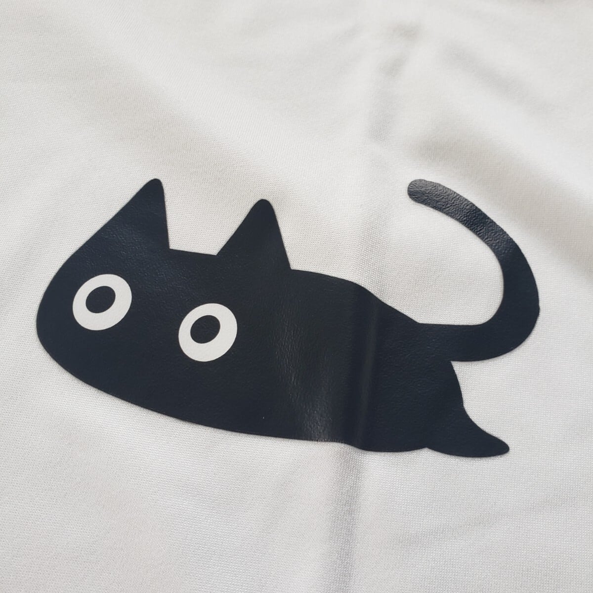 猫 Tシャツ 白 L レディース 夏 半袖 ワンポイント キュート ホワイト