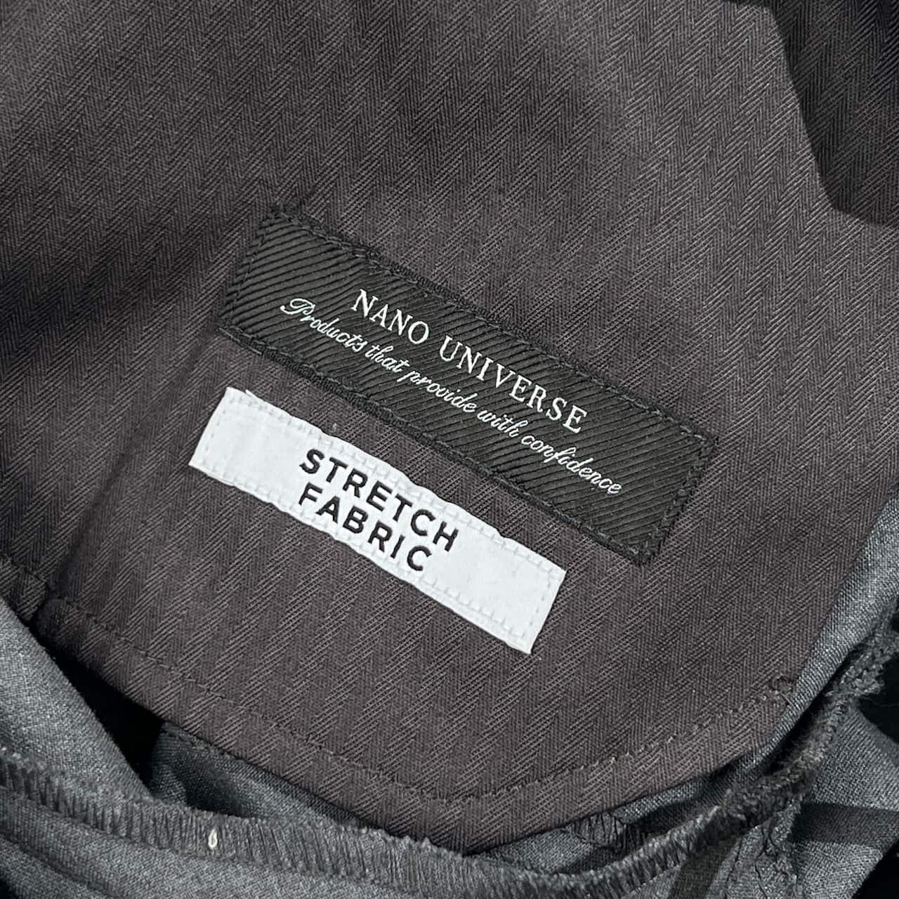 NANO UNIVERSE ナノユニバース STRETCH FABRIC ゴムウエスト パンツ L/グレー メンズ