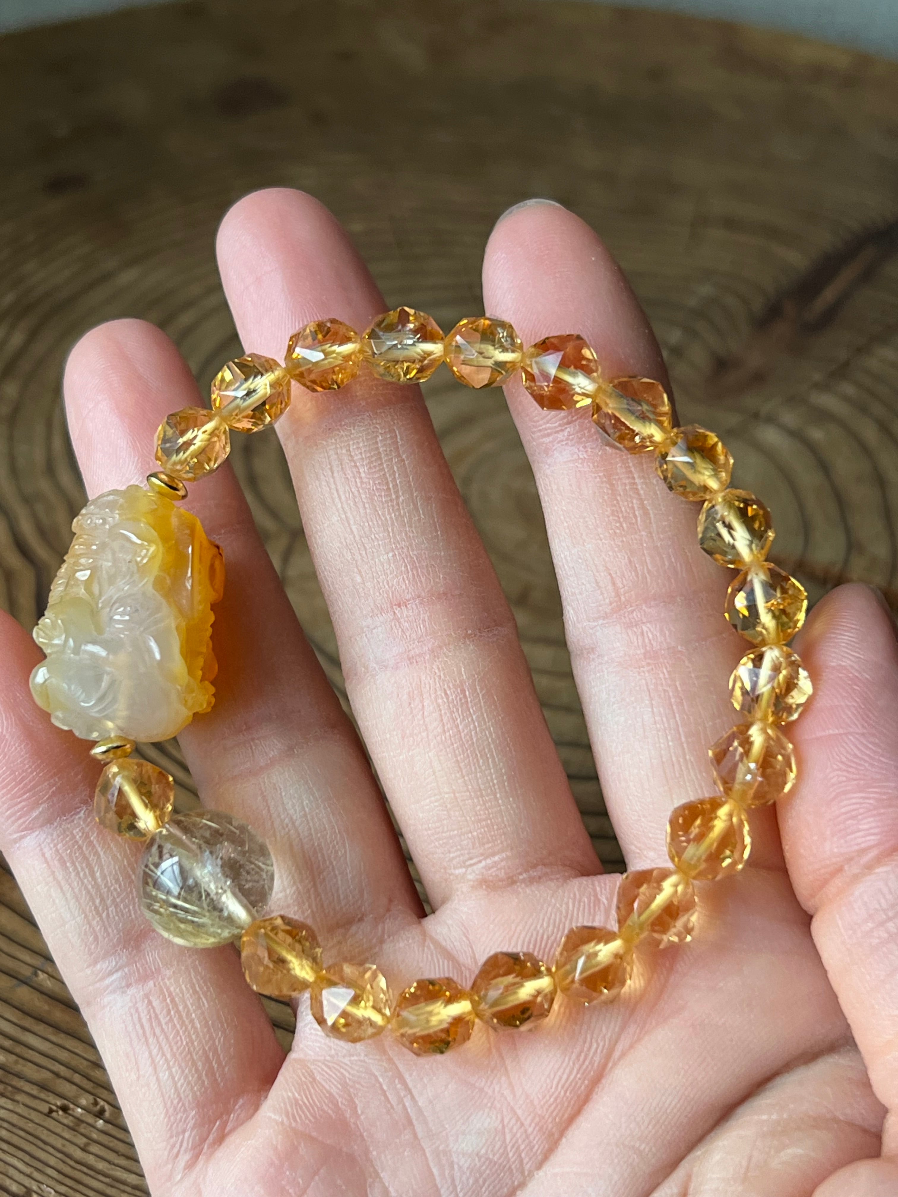 【ガヤトリ―マントラ】ガネーシャシトリンブレスレット