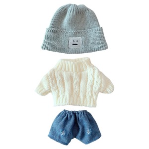 【努力特価】niannyyhouse 人形の服 20cm 着せ替え 帽子+セーター+半ズボン 3点セット ツイストセーター ぬいぐるみ 用 綿人形の服 人形ベビー服 (b2)