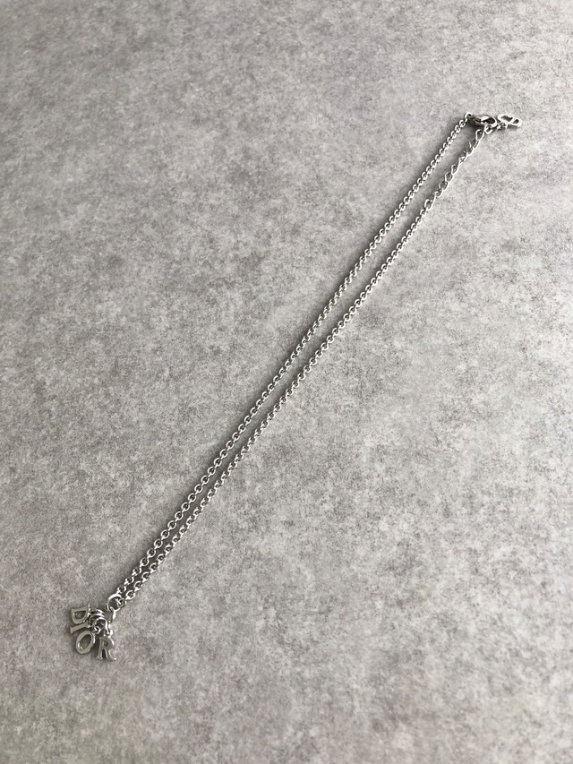 Christian Dior クリスチャン ディオール ネックレス シルバー ロゴ チャーム vintage ヴィンテージ オールド k3zu24