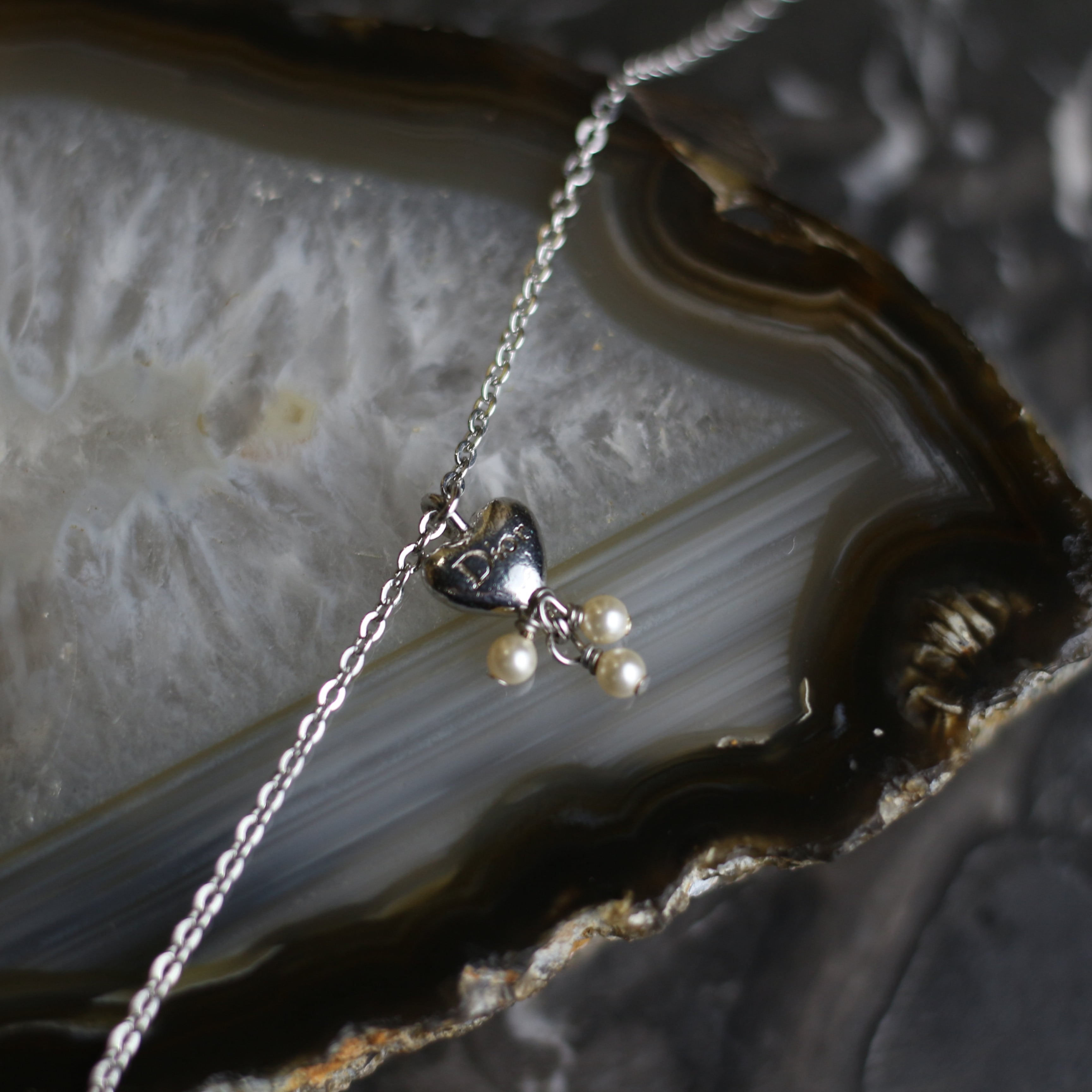Christian Dior ハートチャームブレスレット Christian Dior HEART DESIGN CHAIN BRACELET/クリスチャン