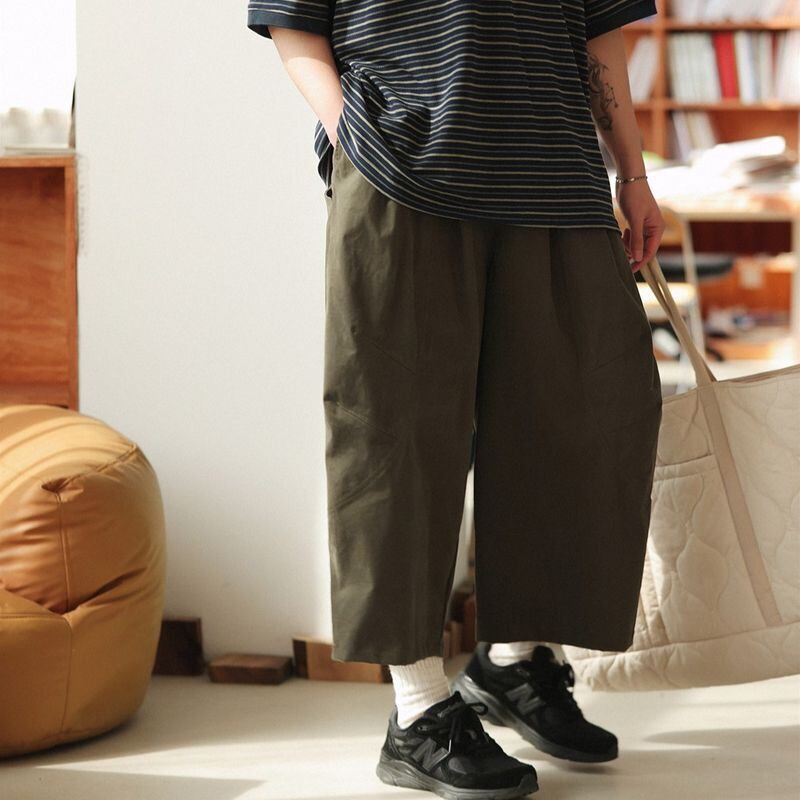 ワイドレッグクロップドパンツ 4カラー A1173