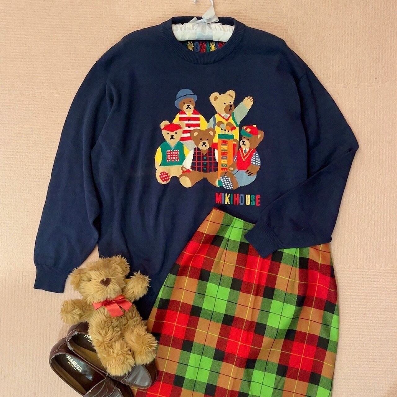 miki house / golf bear knit sweater