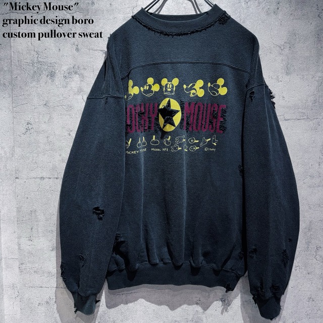 "Mickey Mouse"graphic design boro custom pullover sweat