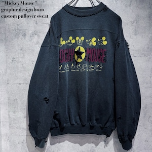 "Mickey Mouse"graphic design boro custom pullover sweat