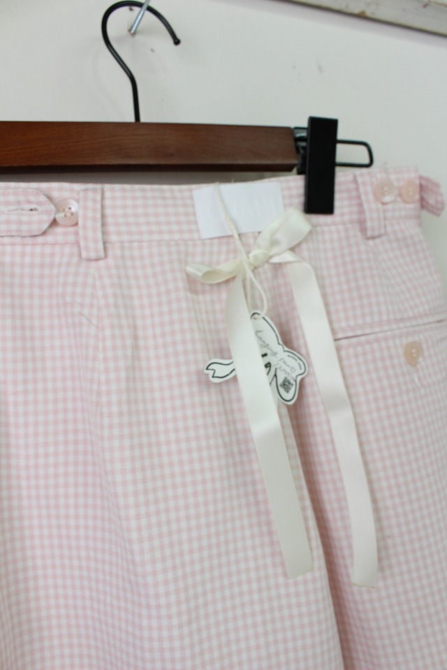 gingham chuck ribbon halfpants