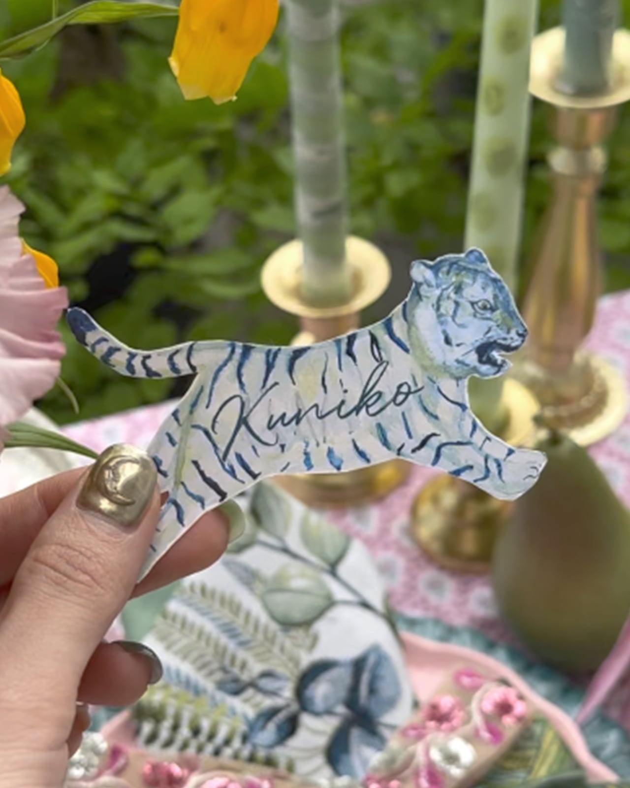 青い動物たちの席札 | Wedding Art Book by Ricaco