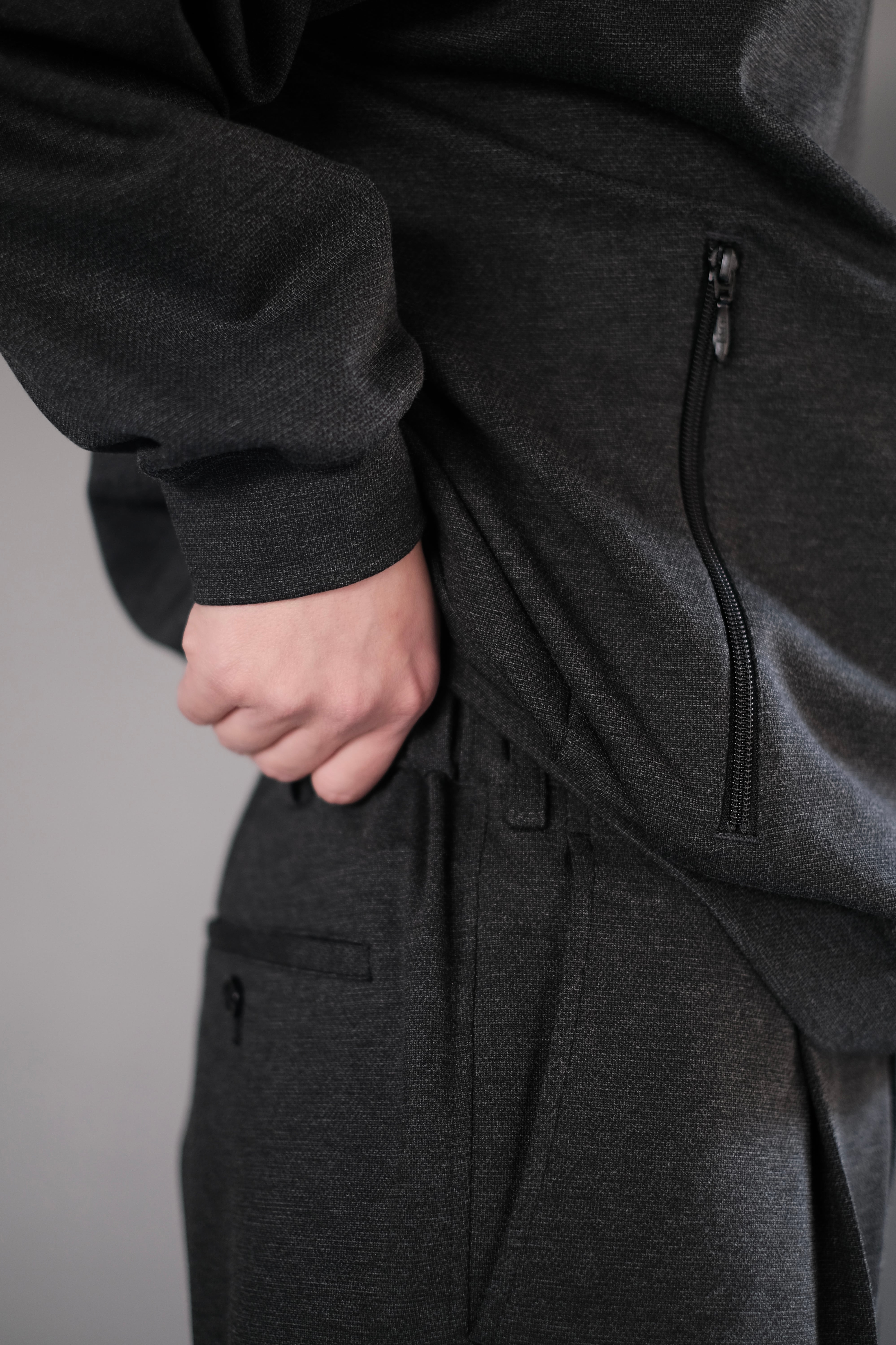 Graphpaper / SIDOGRAS Melange Ponte Wide Tapered Slacks | LIVING