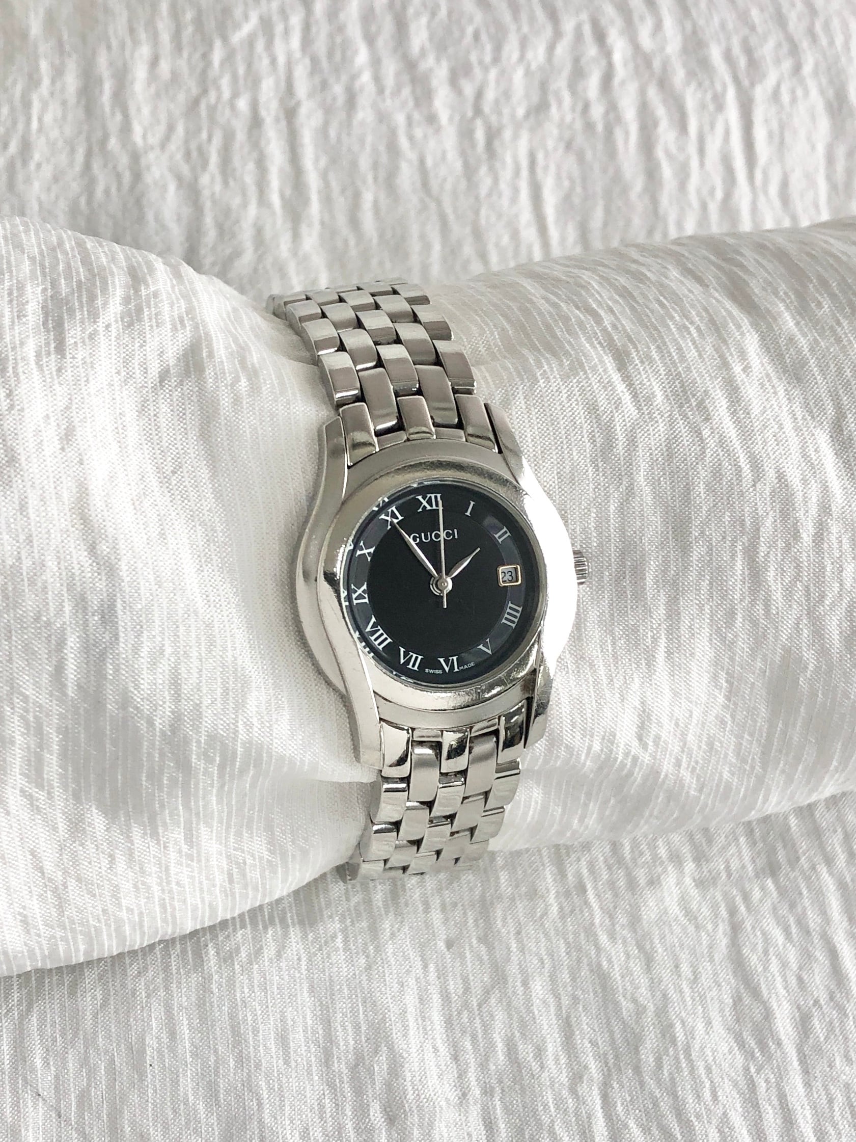 GUCCI グッチ 腕時計 シルバー ローマ ステンレススチール クウォーツ 5500L vintage ヴィンテージ オールド y5m2nz