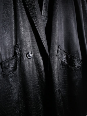 gloss black python pattern loose silhouette coat
