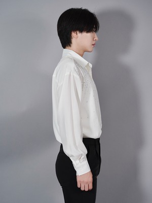 【ALUDE SELECT】lame stone collar shirt
