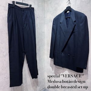 special"VERSACE"Medusa botão design double breasted set up