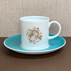 スージークーパー「メロディ カップ&ソーサー(ターコイズ)」イギリス製 ヴィンテージ susie cooper