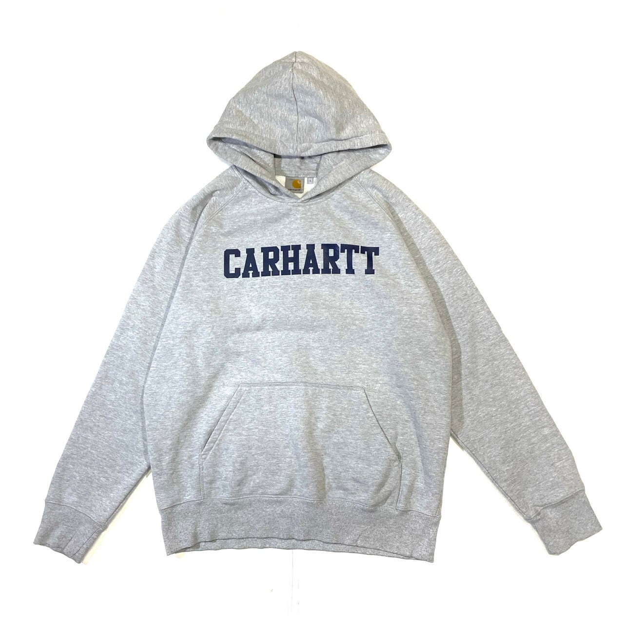 カーハート ロゴプリント スウェットパーカー メンズL 古着 プルオーバー Carhartt グレー【パーカー】 | cave  古着屋【公式】古着通販サイト