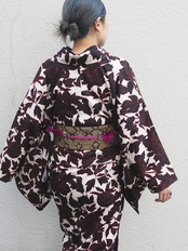 【受注商品】Rumi Rockきもの「黒牡丹」 赤黒　[A590]