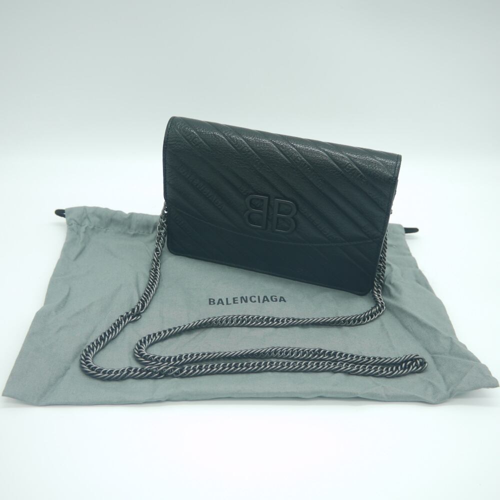 BALENCIAGA バレンシアガ BB ショルダーバッグ お財布 ポシェット ブラック/ブラック 5615079 Y02928