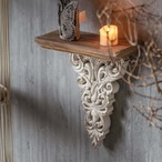 棚 装飾 ウォールシェルフ フローティングシェルフ ディスプレイラック ヴィンテージ アメリカン ホワイト 木製