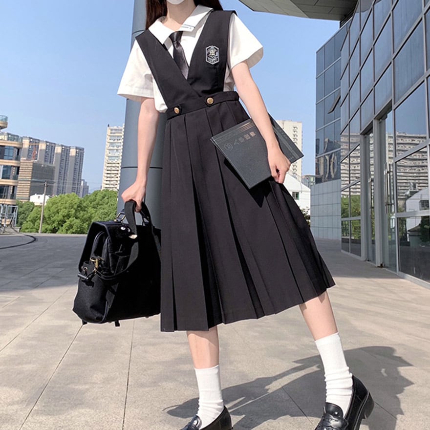 制服 ジャンスカ ジャケット ショートスーツ 徽章付き セーラー風